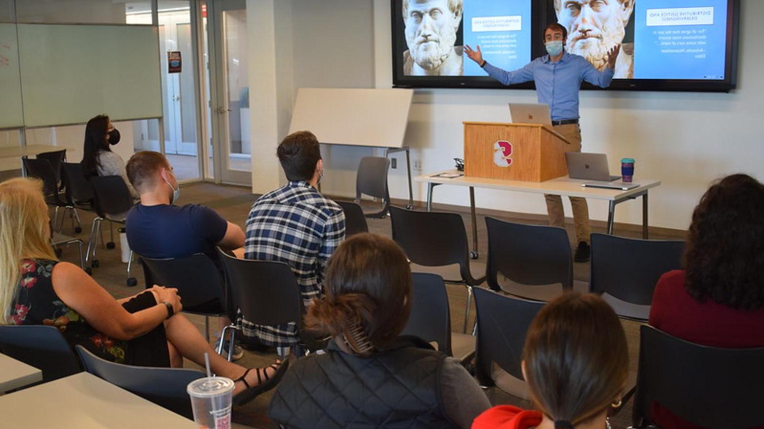 Robert Gruber giving a lecture