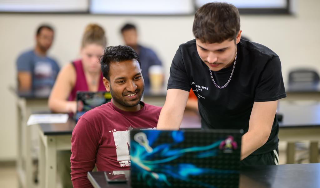 Springfield College Computer Science Club students meet in Schoo-Bemis Science Center on Thursday, October 05, 2023